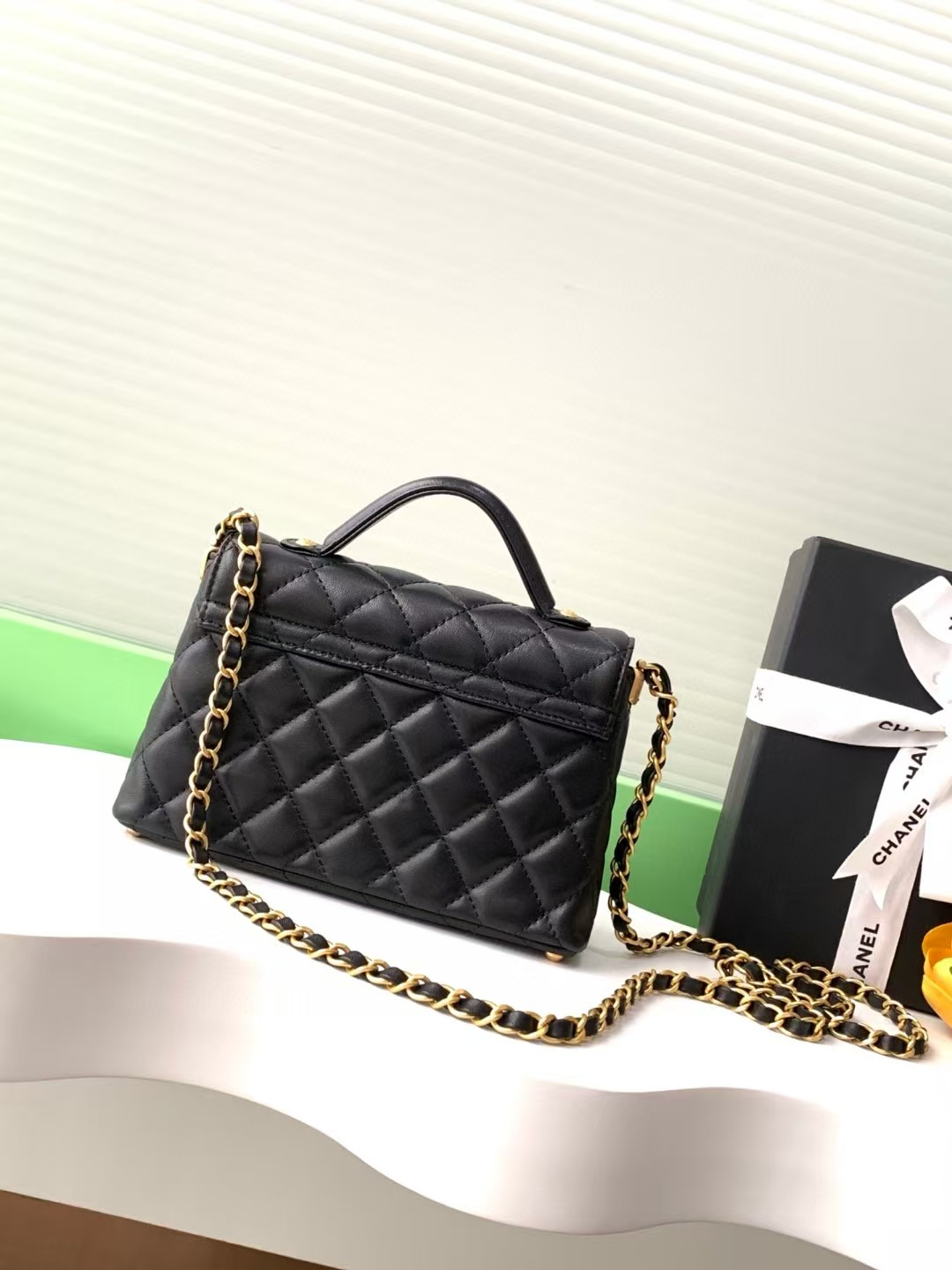 Ch*el flap handle bag 14x20x6cm