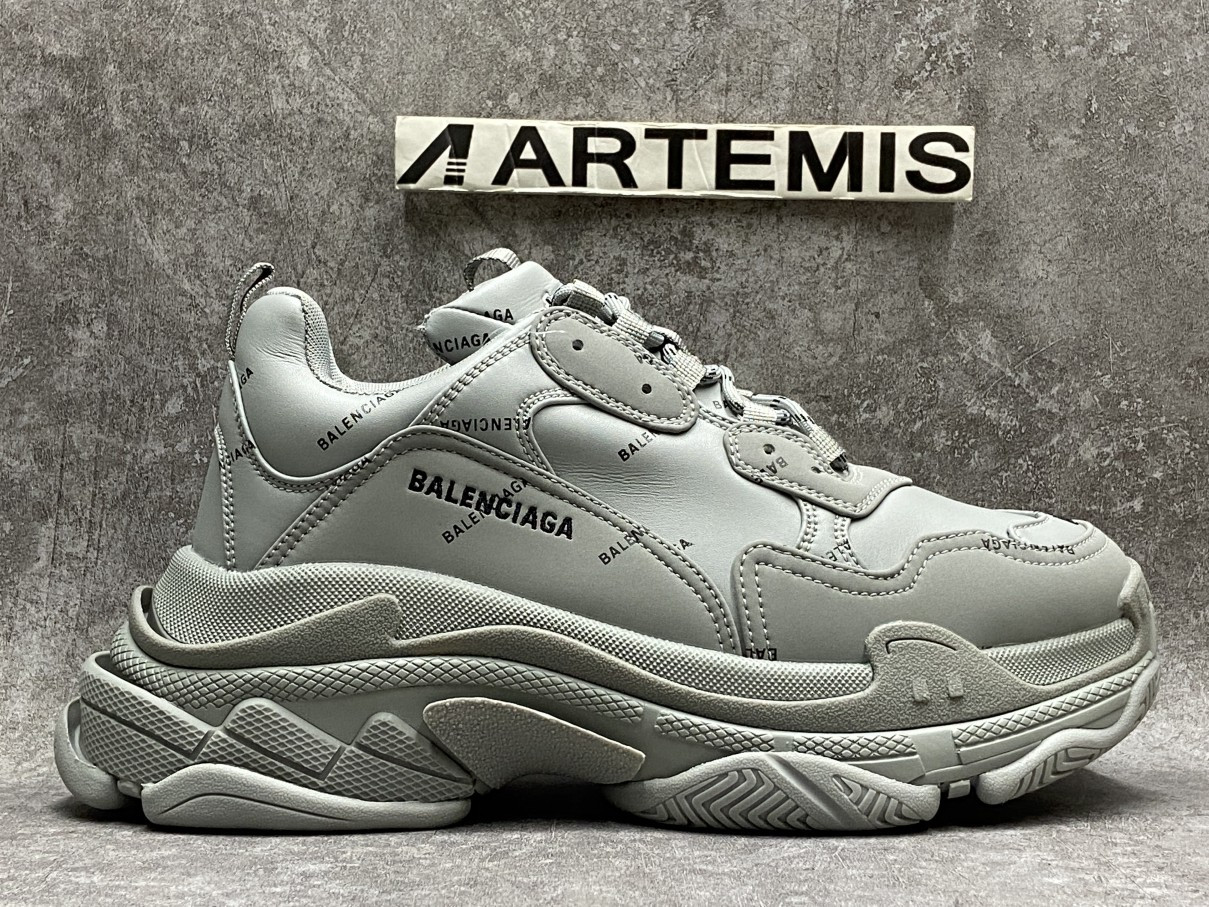 Balenciga Triple S Allover Logo Grey