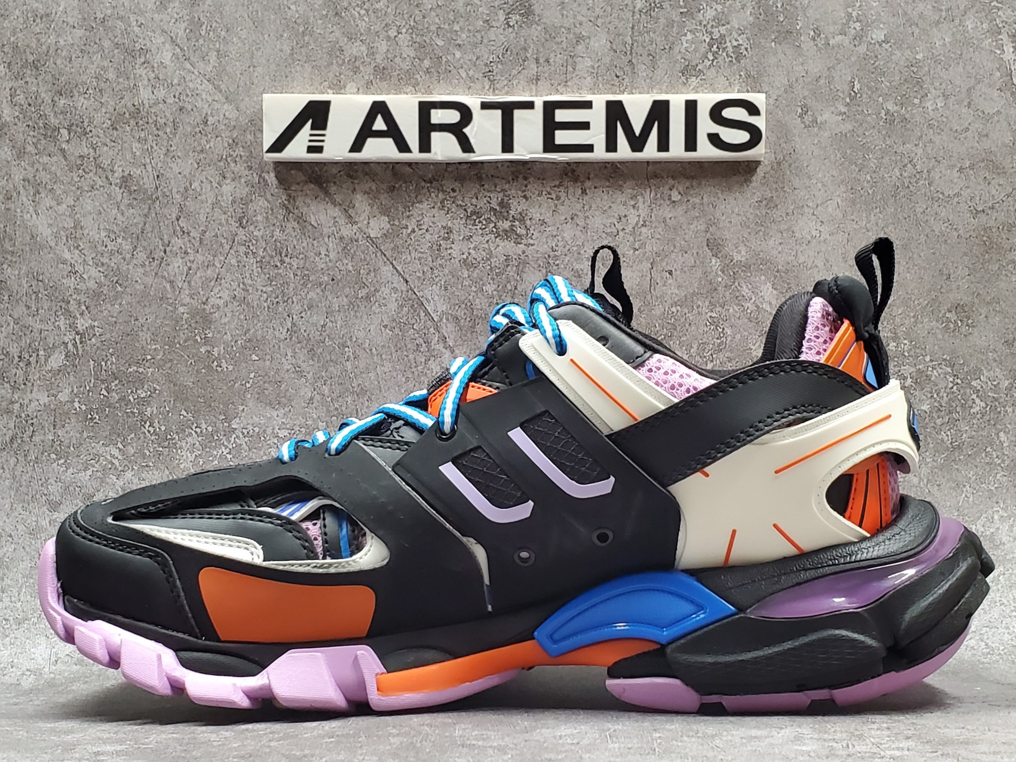 Balenciga Track Trainers Black Orange