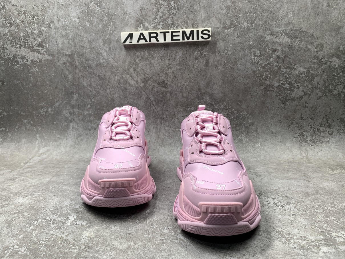 Balenciga Triple S Allover Logo Pink