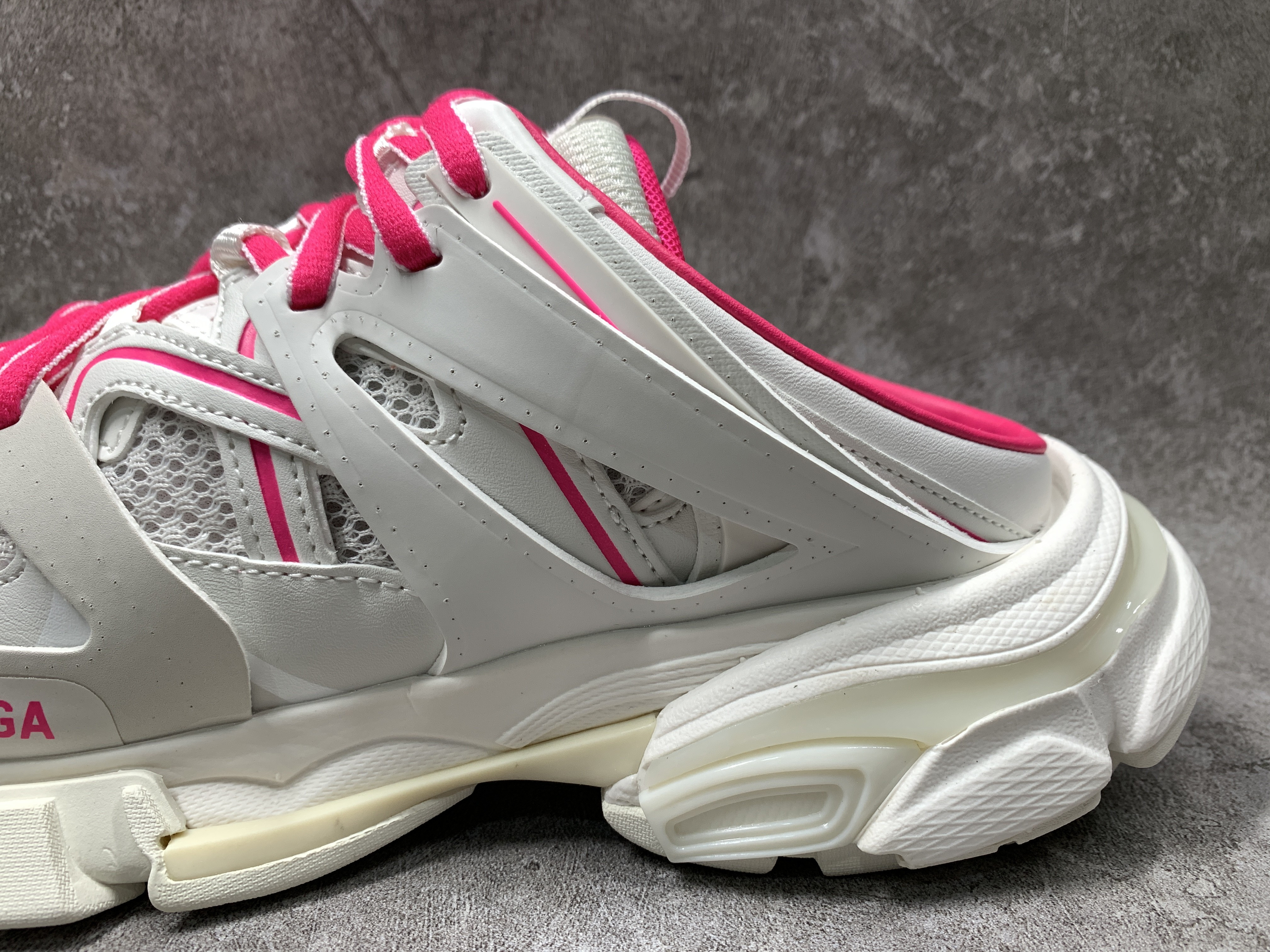 Balenciga Track Mule White Pink
