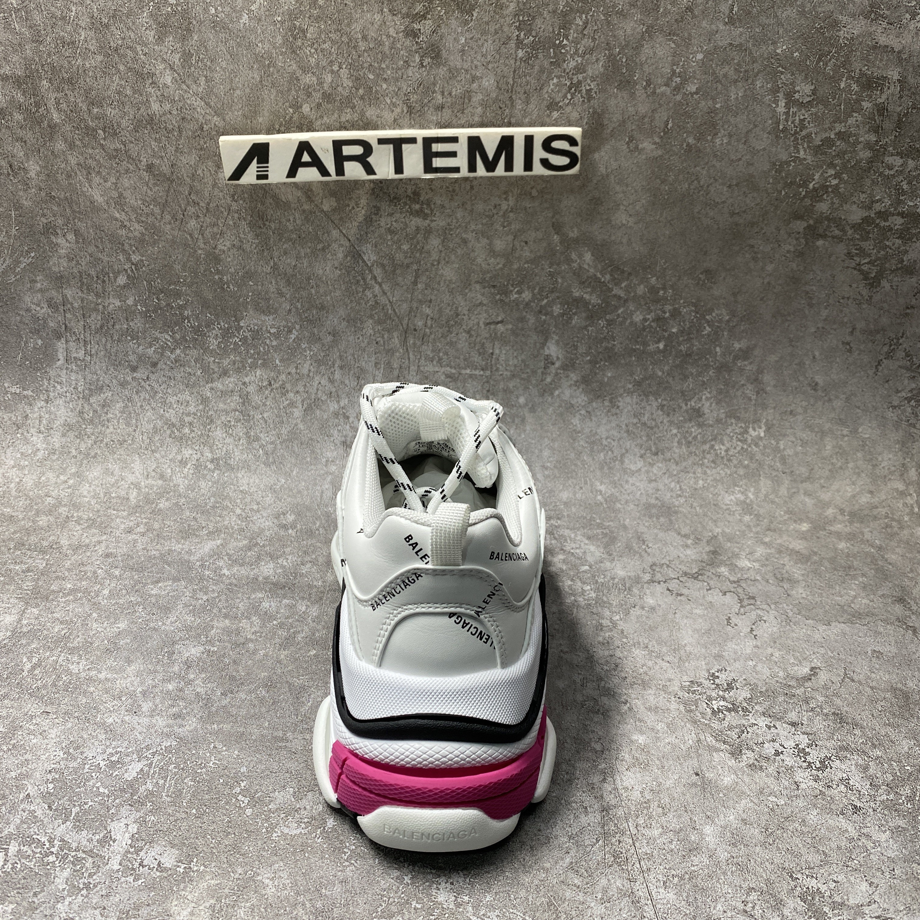 Balenciga All Over Logo Triple S Pink Black