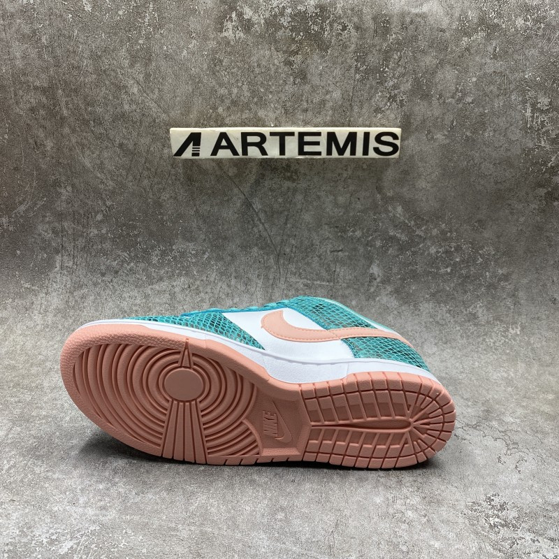 Nike Dunk Low Snakeskin Washed Teal Bleached Coral