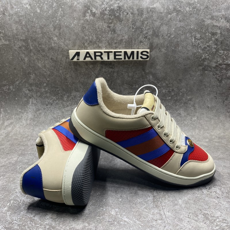 Screener Leather In Red and Blue