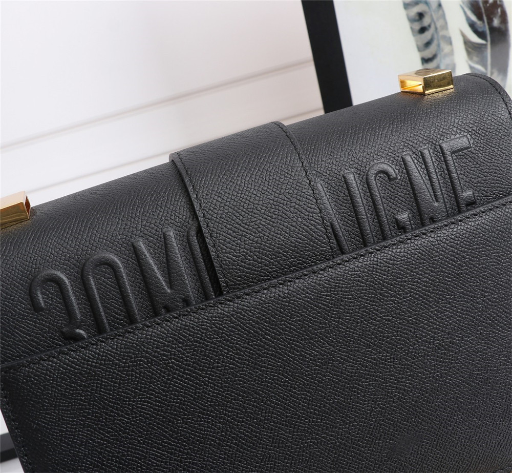 D*or 30 montaigne chain bag grained black