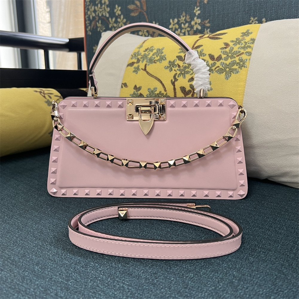 VALENTINO GARAVANI ROCKSTUD23 smooth calfskin handbag Pink