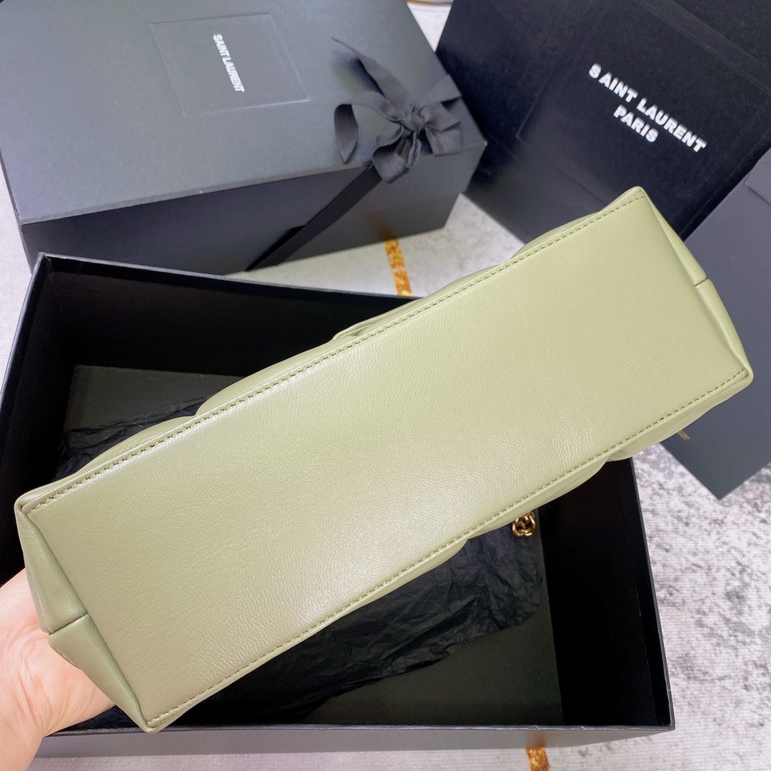 Y*L puffer small in nappa leather green 11.4 x 6.6 x 4.3 inches