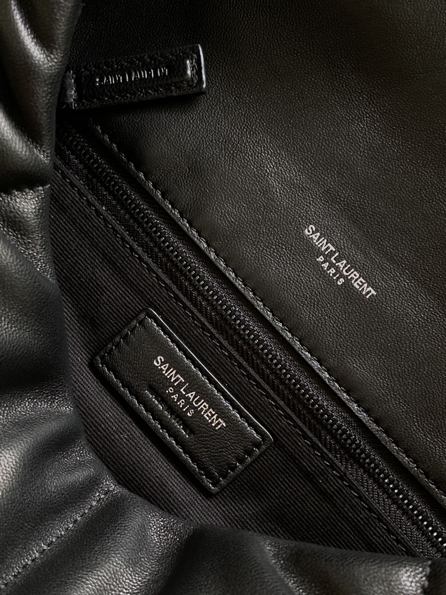 Y*L puffer medium in nappa leather all black 13.7 x 9 x 5.3 inches