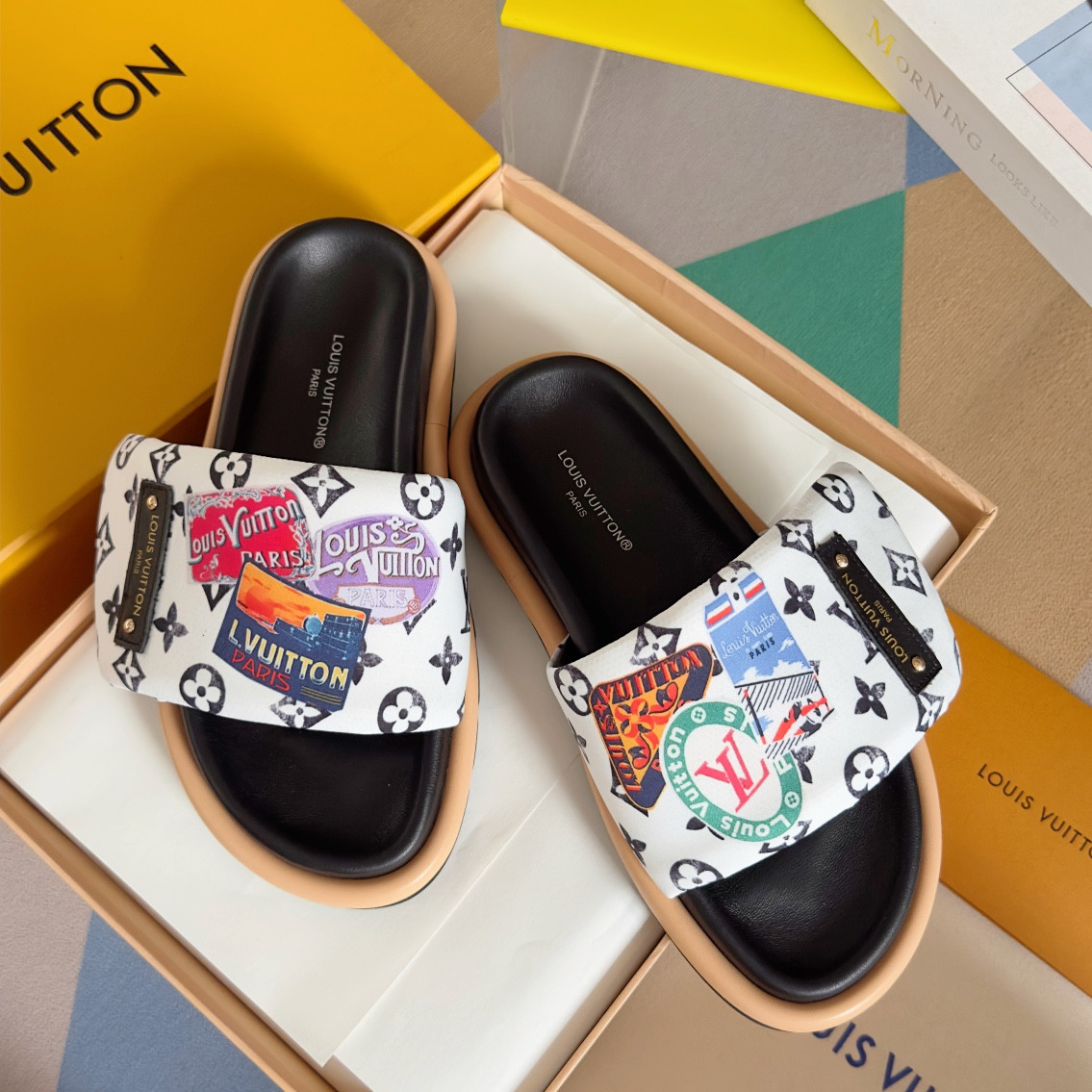 LV Pool Pillow Flat Comfort Mule