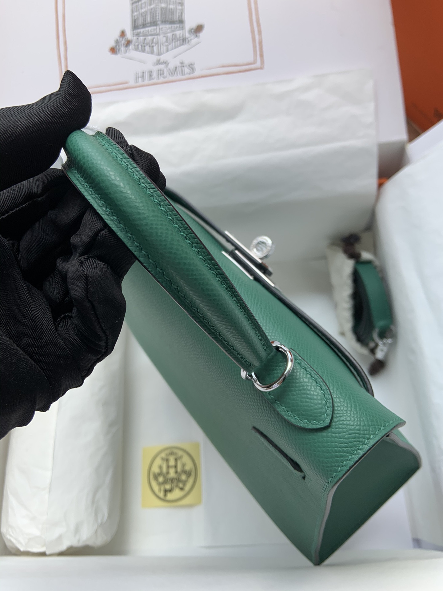 HERMÈS Kelly Silver-tone Hardware 25 28