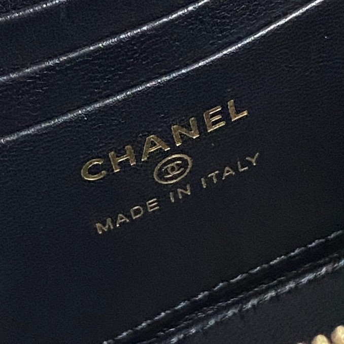 Ch*el clutch with chain 9.5x 17x 8cm