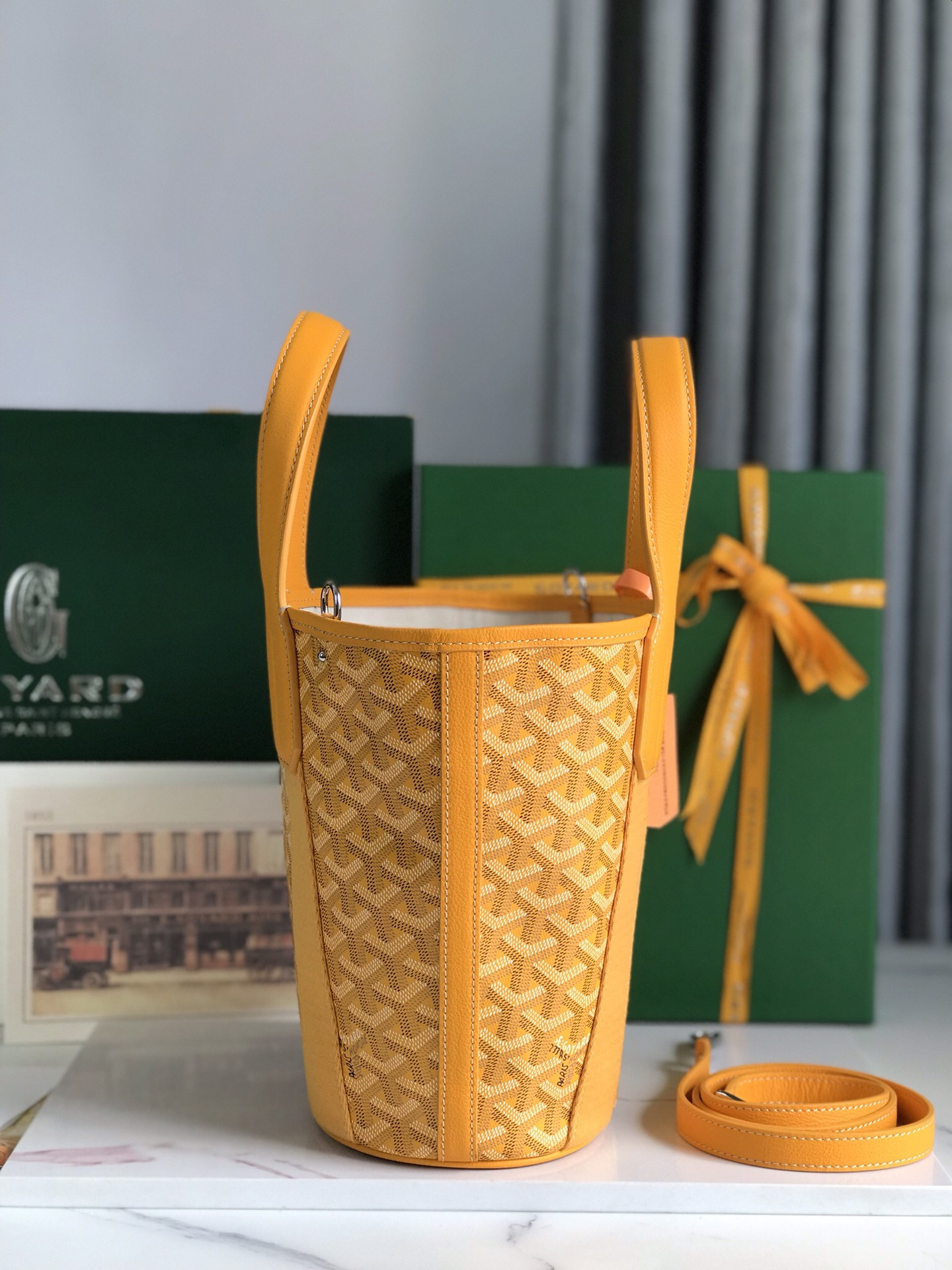 Go*ard Go*ardine belharra pm coral tote palladium hardware 18x14x23cm