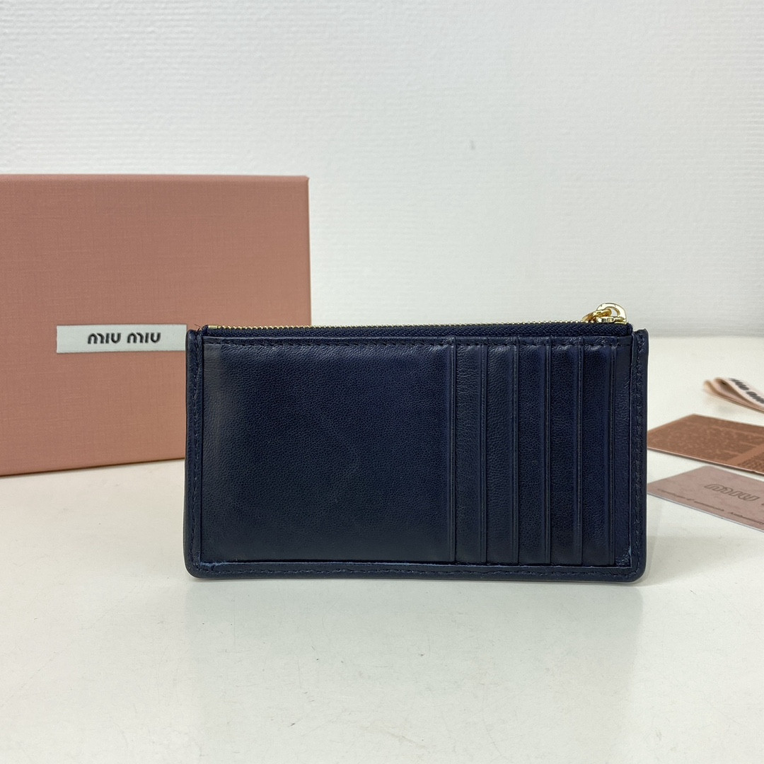 Miu Miu Matelassé nappa leather card holder 8X15cm
