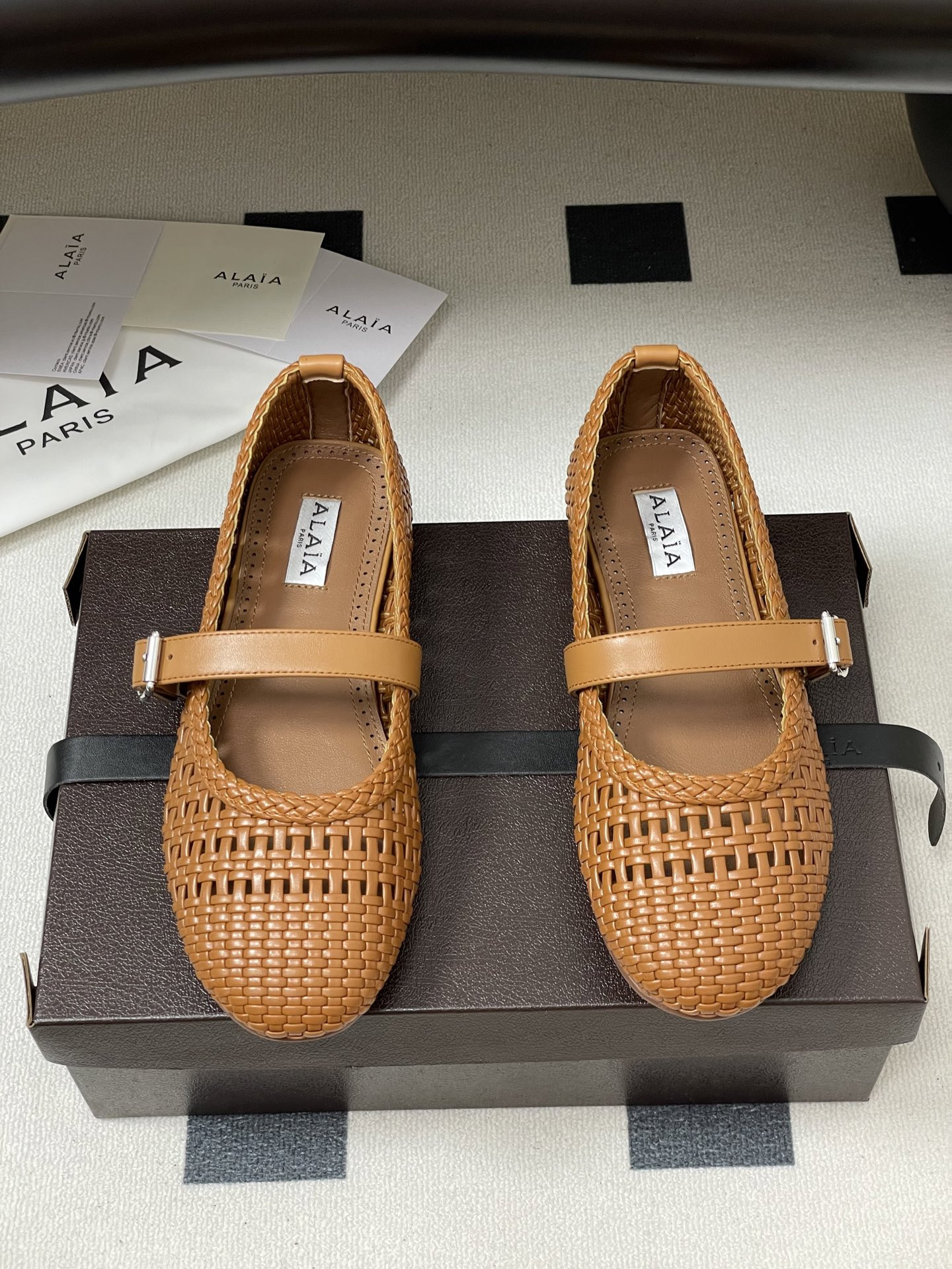 UA Alaïa Hollow Woven Mary Jane Flats(Customized Size 7-10 days production time)