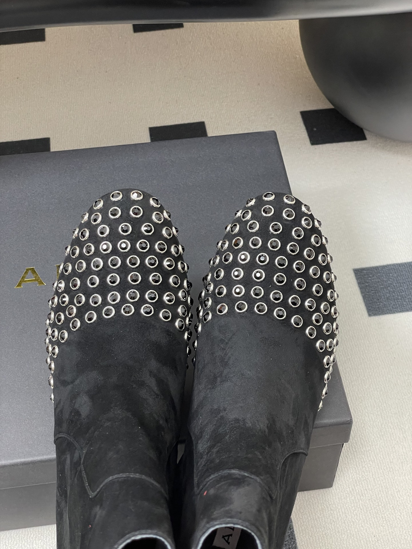ua alaia crystal Di*m*nd boots 5.5cm heel(customized size 7-10 days production time)